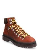 Slhlandon Leather Hiking Boot B Nyörisaappaat Brown Selected Homme