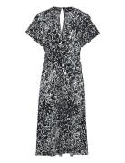 V-Neck Jersey Dress With All-Over Print Polvipituinen Mekko Grey Espri...