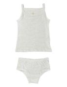 Strap Top And Underpants Striped Alusvaatesetti Cream Copenhagen Color...