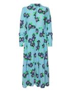 Yasrosola Ls Long Dress S. Polvipituinen Mekko Blue YAS