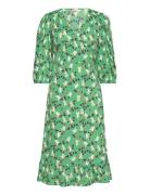 Onlolivia 3/4 Wrap Midi Dress Wvn Polvipituinen Mekko Green ONLY