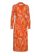 Slfsirine Ls Midi Wrap Dress B Polvipituinen Mekko Orange Selected Fem...