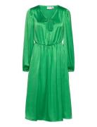 Vipetia L/S V-Neck Mid Calf Dress/Dc Polvipituinen Mekko Green Vila