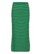 Striped Knitted Skirt Polvipituinen Hame Green Mango