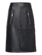 Vipen Hw Coated Skirt Polvipituinen Hame Black Vila