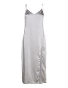 Side-Slit Satin Dress Polvipituinen Mekko Silver Mango