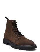 Tatum Suede Lace-Up Boot Nyörisaappaat Brown Les Deux