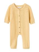 Nbfdaimo Loose Knit Suit Lil Pitkähihainen Body Yellow Lil'Atelier