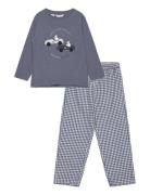 Cotton Printed Long Pyjamas Pyjamasetti Pyjama Blue Mango
