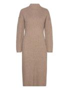 Knitted Turtleneck Dress Polvipituinen Mekko Brown Gina Tricot