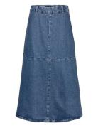 A-Line Denim Skirt Polvipituinen Hame Blue Mango