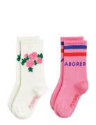 Roses 2-Pack Socks Sukat Pink Mini Rodini