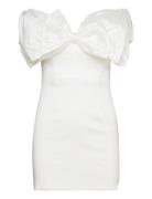 Mini Bow Dress Lyhyt Mekko White Bardot