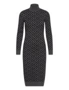 Vmaria Ls High-Neck Calf Dress Rep Polvipituinen Mekko Black Vero Moda