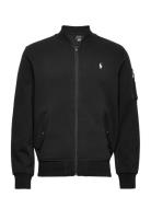 Double-Knit Bomber Jacket Bombertakki Takki Black Polo Ralph Lauren