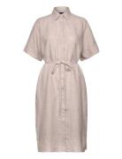 Relaxed Ss Linen Shirt Dress Polvipituinen Mekko Beige GANT