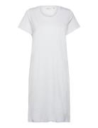 Rebekka Short Dress Gots Polvipituinen Mekko White Basic Apparel