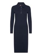 Tjw Half Zip Rib Polo Dress Polvipituinen Mekko Navy Tommy Jeans