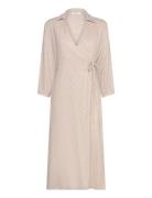 Mschjovene Ginia 3/4 Wrap Dress Polvipituinen Mekko Beige MSCH Copenha...