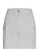 Striped Skirt Lyhyt Hame White Gina Tricot
