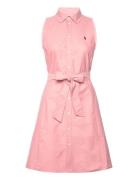 Oxford Sleeveless Shirtdress Polvipituinen Mekko Pink Polo Ralph Laure...