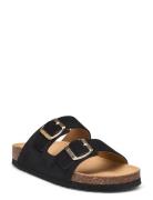 Sl Josephine Suede Black Matalapohjaiset Sandaalit Black Scholl