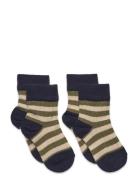2 Pack Classic Striped Socks Sukat Green FUB