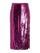 Vietta Midi Sequin Skirt/Dc Polvipituinen Hame Purple Vila