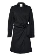 Slim Wrap Shirt Dress Polvipituinen Mekko Black GANT