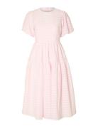 Slfrochelle 2/4 Structured Midi Dress B Polvipituinen Mekko Pink Selec...