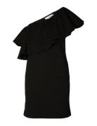 Slfirena Shoulder Short Dress Lyhyt Mekko Black Selected Femme