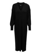 Onlnew Tessa L/S Midi V Dress Knt Noos Polvipituinen Mekko Black ONLY