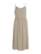 Vipricil Strap Button Dress Polvipituinen Mekko Beige Vila