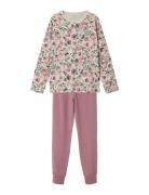 Nkfnightset Nostalgia Flower Noos Pyjamasetti Pyjama Pink Name It