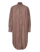 Os Striped Shirt Dress Polvipituinen Mekko Brown GANT
