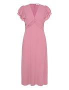 Vallie Midi Dress Polvipituinen Mekko Pink Bubbleroom