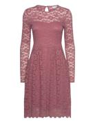 Vikalila L/S Lace Dress - Noos Polvipituinen Mekko Pink Vila