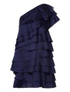 Amie -Shoulder Mini Dress Lyhyt Mekko Blue Malina