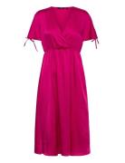 Vmheart Oli 2/4 Calf Dress Wvn Ce Cp Polvipituinen Mekko Pink Vero Mod...