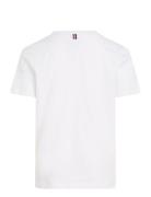 Boys Basic Cn Knit S/S Tops T-shirts Short-sleeved White Tommy Hilfige...