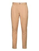 Akjulius Cotton Pleat Pant Bottoms Trousers Chinos Beige Anerkjendt