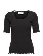 Slfanna Ss-Neck Tee Tops T-shirts & Tops Short-sleeved Black Selected ...