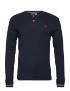 Uspa Granddad Cosimo Men Tops T-shirts Long-sleeved Black U.S. Polo As...