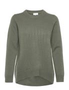 Straight O-Neck Sweater Tops Knitwear Jumpers Grey Davida Cashmere