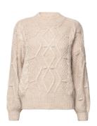 Objkamma Cable Knit Pullover Noos Tops Knitwear Jumpers Beige Object