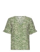 Objseline S/S Top Noos Tops T-shirts & Tops Short-sleeved Green Object