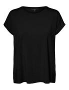 Vmava Plain Ss Top Gajrs Tops T-shirts & Tops Short-sleeved Black Vero...