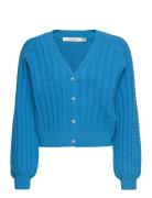 Lexigz V-Cardigan Tops Knitwear Cardigans Blue Gestuz