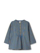 Bæk&Bølge Irene Shirt M/L Blå/Okker Tops Blouses Long-sleeved Blue Jun...