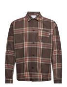 Keanu Check Twill Shirt Tops Overshirts Brown Les Deux